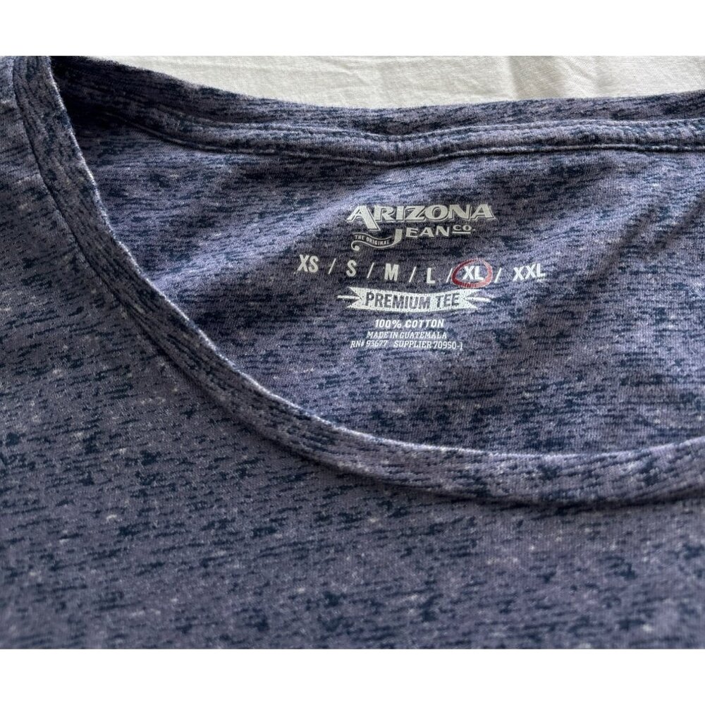 Arizona Womens T-Shirt Size XL Heathered Blue Pocket Tee Short Sleeve Cotton - Picture 2 of 9